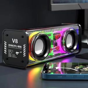 ( BISA COD ) Speaker Bbluetooth 5.3 Meriam Baja Kecil Transparan Audio Portabel Nirkabel 10W Mecha Subwoofer Warna-Warni