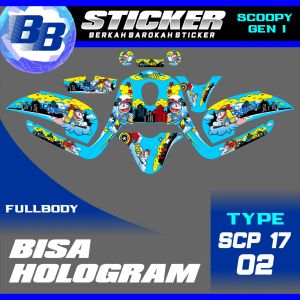Decal Scoopy BISA HOLOGRAM Full Body Full Blok Dekal Sticker Scoopy FI 2013 2014 2015 2016 Scp 17