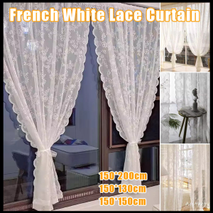 White Lace Curtain Living Room Decor Drapes Curtains Inner Layer Curtain Tulle Window Tirai 窗帘
