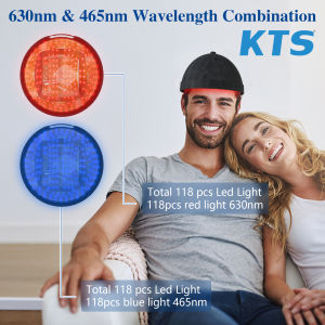 KTS lllt Electric Laser Hair หมวกปลูกผมด้วยแสงเลเซอร์กว่า 118 จุด มีน้ำหนักเบา พกพาสะดวก Generator Hat 118 Laser Hair Growth System Hair Regrowth Helmet Follicles Therapy LLLT Hair