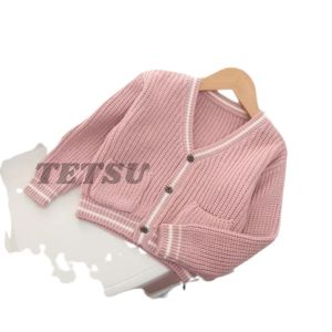 Sweater Cardigan Nakara Garis Rajut Anak Untuk Usia 2-12tahun TebalLembut dan Tidak Gerah