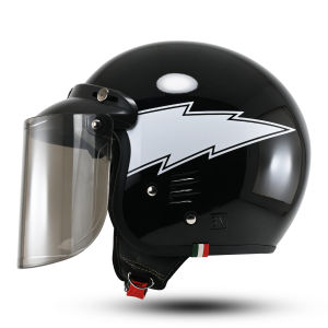 Helm Bogo Retro Rsix Laxus Motif Petir Terbaru Premium Cewek Cowok Dewasa SNI