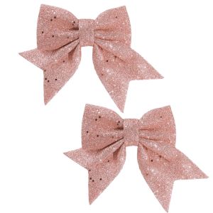 OOG 2Pcs Creative Bow Christmas Decorations 3D Sparkling Christmas Hanging Decorations Festive Bowknot Soft Xmas Tree Bowknot Ornaments Christmas Tree Decoration