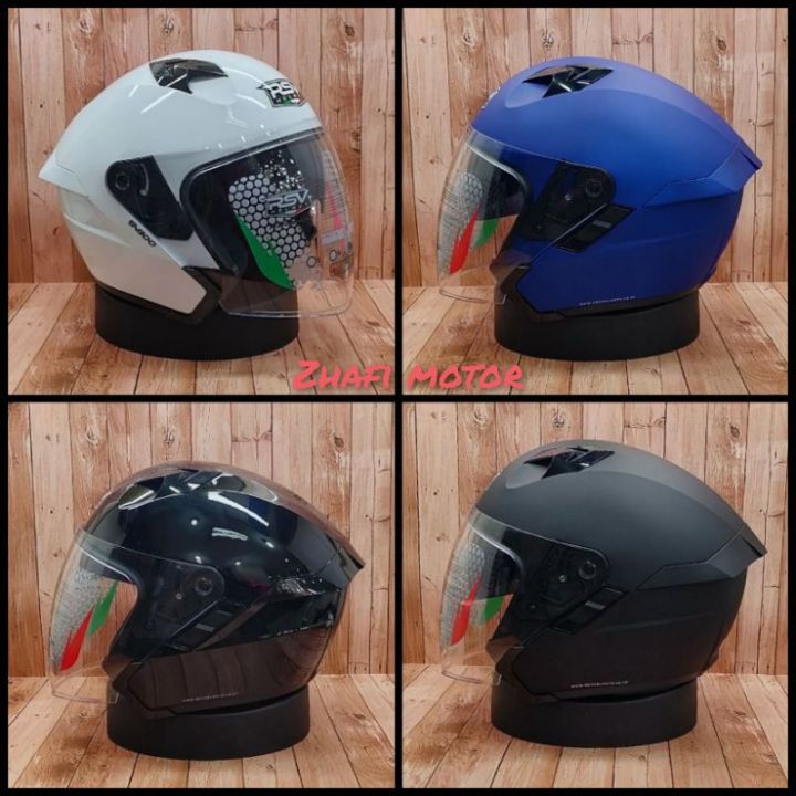 RSV HELM SV300 SOLID DOUBLE VISOR HALFACE SNI-DOT ORIGINAL100%(BISA COD ...