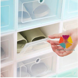 Hộp đựng giày dép lắp ghép thông minh hộp giày nhựa cứng trong suốt kệ dép mini