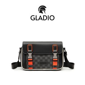 GLADIO Tas Selempang Pria Azaka GLD003B5 Hitam Motif Elegan Kulit Premium Sling Bag Multifungsi