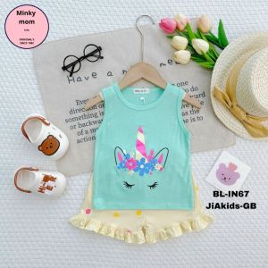 Bộ ba lỗ thun lạnh Minky Mom cho bé gái 7- 28 kg BL-IN67