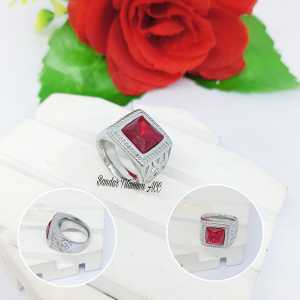 CINCIN COWO TITANIUM  KOTAK KING SILVER DESAIN UKIR FASHION ANTI KARAT DAN ANTI LUNTUR (COD)