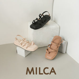 Alivelovearts Milca Strappy Sandal Puffy Wedges 3cm EMPUK Platform Sepatu Sendal Import Korea Sepatu Wanita Kekinian