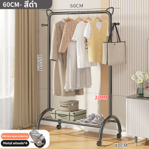 RORO ราวตากผ้า ราวแขวนเสื้อผ้าพร้อมชั้นวาง โครงเหล็ก ดีไซน์ทรงหูแมว สไตล์มินิมอลกันผ้าไหล่หล่น ตะขอแขวน พร้อมส่ง