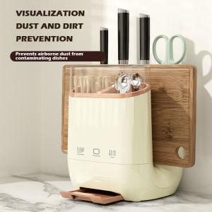 Kitchen Cutlery Holder Dustproof Kitchen Knife Storage Rack Multi-Functional Holder for Knives Chopsticks Spoons