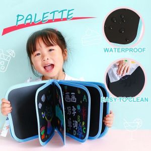 KIDS DRAWING BOOK CHALK BOARD BOOKLET WITH FREE COLOR PEN ERASABLE PAINTING BOOK SKETCHBOOK SMALL BLACKBOARD DRAWING BOOK 14 PAGES
