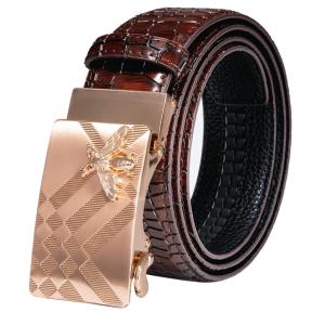 Khóa tự động Thắt lưng nam Thắt lưng màu đỏ tía Da nam Thắt lưng Bánh cóc Hổ Sói Đại bàng Dơi Vàng Đen Dây thắt lưng Dây thắt lưng Phù hợp với đám cưới2026
