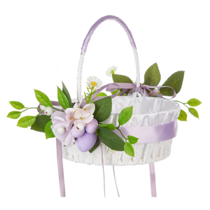 Multiuse Easter Egg Picnic Basket with Artificial Flower And Egg For Music Festival Spring Picnics And Party Gathering