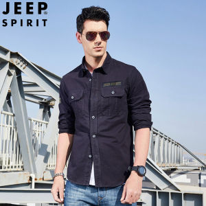 JEEP SPIRIT Áo Sơ Mi Nam Trang Phục Công Sở Nam Dài Tay Áo Sơ Mi Cotton Áo Mặc Ngoài Trời Thường Ngày