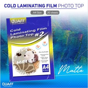 PSD Quaff Photo Top Cold Laminating Film A4 Size 80 Micron 20 Sheets Pack