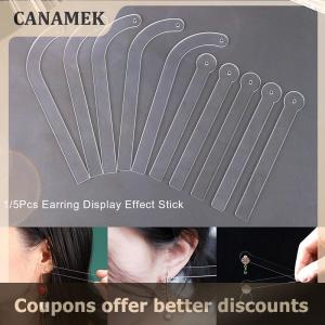 【 CANAMEK 】 1 5Pcs Clear Acrylic Earring Display Holder Rack Earring Wearing Effect Stick Ear Stud Jewelry Try On Stick