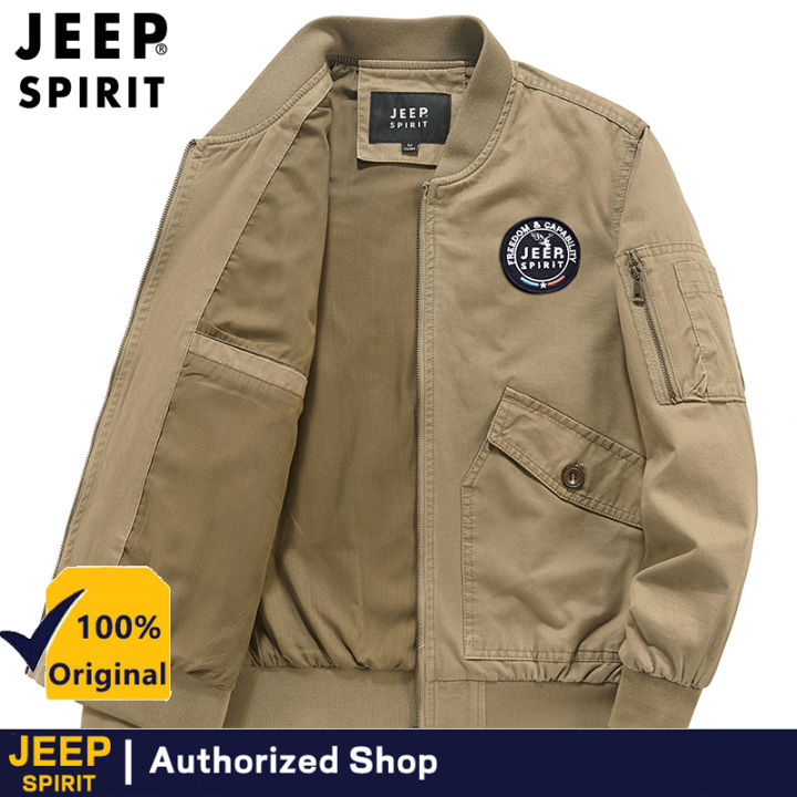 JEEP SPIRIT Pilot military jacket zipper jacket oversized casual army