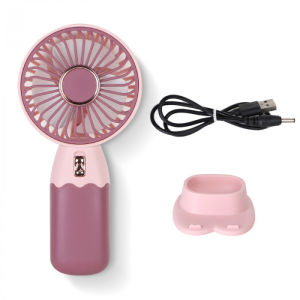 AOYI ZB088B Mini Fan Strong Wind Summer Heat Dissipation Mini Size Portable Handheld Fan With Standing Base Can Use As Phone Holder Easy Carry Out 便携手持小风扇