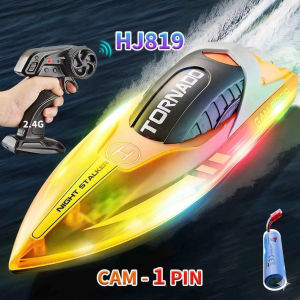 ĐỒ CHƠI TÀU CANO ĐIỀU KHIỂN TỪ XA TỐC ĐỘ CAO 15km/h HJ819 CHỐNG LẬT ĐÈN LED PHÁT SÁNG CÓ BÁO PIN YẾU SẴN HCM