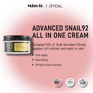 COSRX Advanced Snail 92 All In One Cream 100g - Anti-Aging Moisturizer 92% Snail Mucin Nourishing & Repairing Improves Fine Lines & Wrinkles for All Skin Types