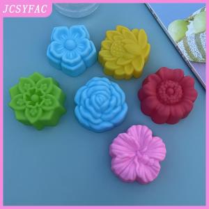 JCSYFAC 5PCS Flower Silicone Candle Mold DIY Handmade 3D Rose Soap Plaster Resin Mould Cake Baking Tool Kitchen Party Decoration Supply