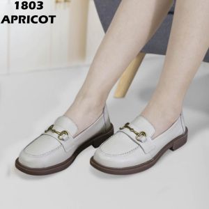 Sepatu Wanita Flat Slip-On Kulit Import W1803 Flat Shoes Import Wanita Sepatu Kerja Kulit Kekinian (+Box) Import
