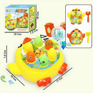 Mainan Edukasi Anak Pukul Palu Bebek Whack A Mole Knocking Pop It Hammer Kura Kura Pukul Musik Box