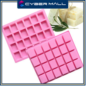 24 Cavities Plain Rectangle Soap Mold Silicone Craft DIY Cake Making Mould