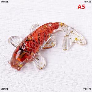 [COD] YUNZE Stone Gravel Lucky Koi Fish Figurine Resin Mini Quartz Fancy Carp Statue Home Decor Desk Ornament Gift