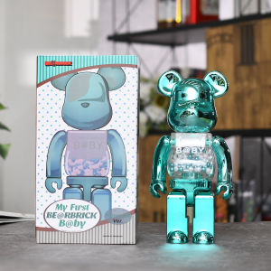 Bearbrick 400 28CM Violence Bear ji mu xiong Electroplating Prosperity Bear King DAMO Net Red - Doll Decoration Gift