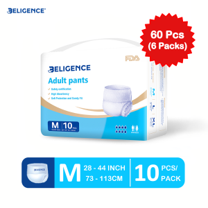 3ELIGENCE Adult Pull Up Pant Diapers (Size M / L / XL) 60 Pcs 6 Packs (Breathable High Absorbent Comfortable)