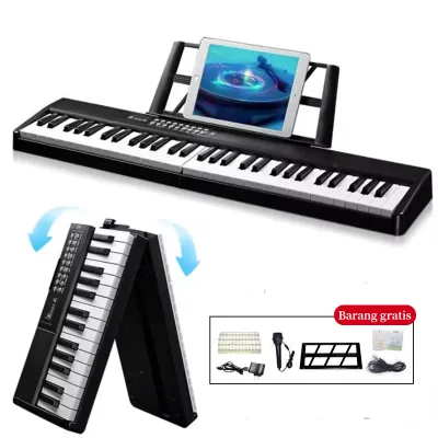 KAWES Piano Lipat 61Tombol Keyboard Standar SemiBerat Piano Digital dengan Tas Tangan untuk Pecinta Piano