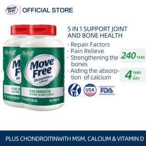 [PACK OF 2] Move Free Advanced Glucosamine Chondroitin with MSM 240CT (EXP: 04 2027) Helps Maintain Healthy Bones and Muscles Calcium Vitamin D Middle-aged and Elderly Joint Health