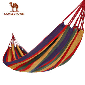 CAMEL CROWN Travel เปลญวนแคมป์ปิ้งสีผ้าใบน้ําหนักเบาพร้อมเสาไม้แข็ง