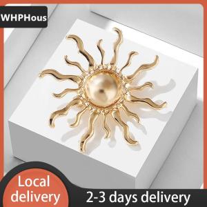 [COD] WHPHous Ship within 24 hours Fashion Personality Sun Flower Brooches Pin For Women Clothing Jewelry Party Accessories