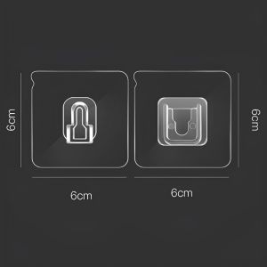 Transparent Powerful Seamless Hook Bathroom Waterproof Paste Multi-functional Snap Button Creative Household Wall-mounted Mobile Sticky Hanging Buckle - 强力浴室防水粘贴多功能无痕子母扣