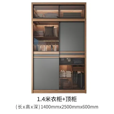 [CozyNest Nordic Wardrobe Sliding Door Wardrobe Bedroom Small Unit Cabinet Simple And Modern Easy To Move Rental Room