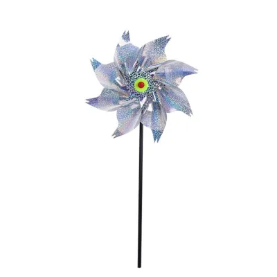 OUREAL Weatherproof Bird Repeller Pinwheels Sparkly Anti Birds Reflective Pinwheel Multifunction Scarecrow Pinwheel for Garden