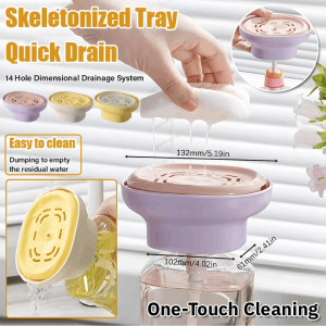 [One-Touch Cleaning] Kitchen Dishwashing Liquid Dispenser Sponge Holder Portable Dishwashing Liquid Presser