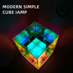 3D Cube Color Box Night Light Living Room Bedroom Decoration Atmosphere Color Pyramid Acrylic Creative Table Lamp