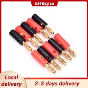 [COD]  HOT SALE Ship within 24 hours 10pcs lot audio speaker screw banana gold plate plugs connectors 4mm
