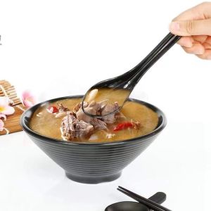 Restaurant Diamine Colorful Spoon Long Handle Soup Spoon Imitation Porcelain Ramen Spoon Hotel Spoon
