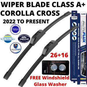AutoFlux Wiper Blade Class A+ Toyota Corolla Cross 2022 to Present FREE Windshield Glass Washer26+16
