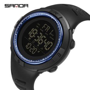 SANDA Fashion Outdoor Sport Watch Men Multifunction Watches Alarm Clock Chrono 5Bar Waterproof Digital Watch