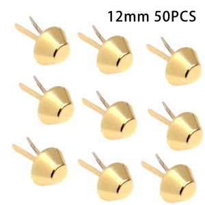 50pcs 10/12mm Gold Bag Metal Feet Rivets Studs Pierced For DIY Purse Handbag Leather Crafts Accessories