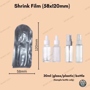 Plastic or Glass Seal for 30-250ml Bottles (58x120mm/58x145mm/65x175mm/75x175mm/80x205mm/85x215mm Shrinkwrap)