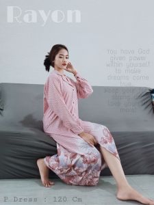 LDO Daster Jolly / Dress Wanita Polos Kancing RAYON