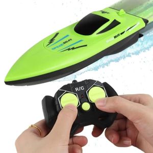 GEHW Waterproof Remote Control Boat Sailing Boat High Speed Wireless Speedboat Toy Birthday Gift Long-lasting Racer RC Boats Pool Toys