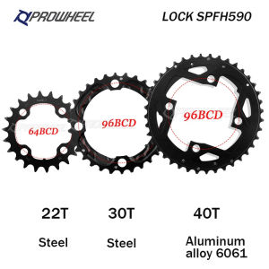 PROWHEEL MTB Chainring 104/96 BCD Triple/Double Chainwheel for 8/9/10S Bicycle Crankset 24/26/32/36/40/42/44T Bike Sprocket